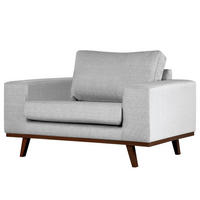 SESSEL - Buchefarben/Hellgrau, Textil (122/81/88cm) - home24