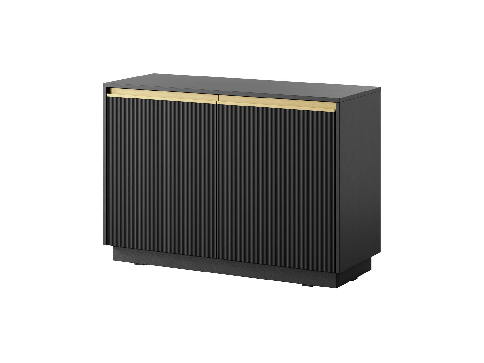 SIDEBOARD ROYAL Schwarz, Gold 104x39x72 cm - Goldfarben/Schwarz, Holzwerkstoff (104/72/39cm) - FURNLUX