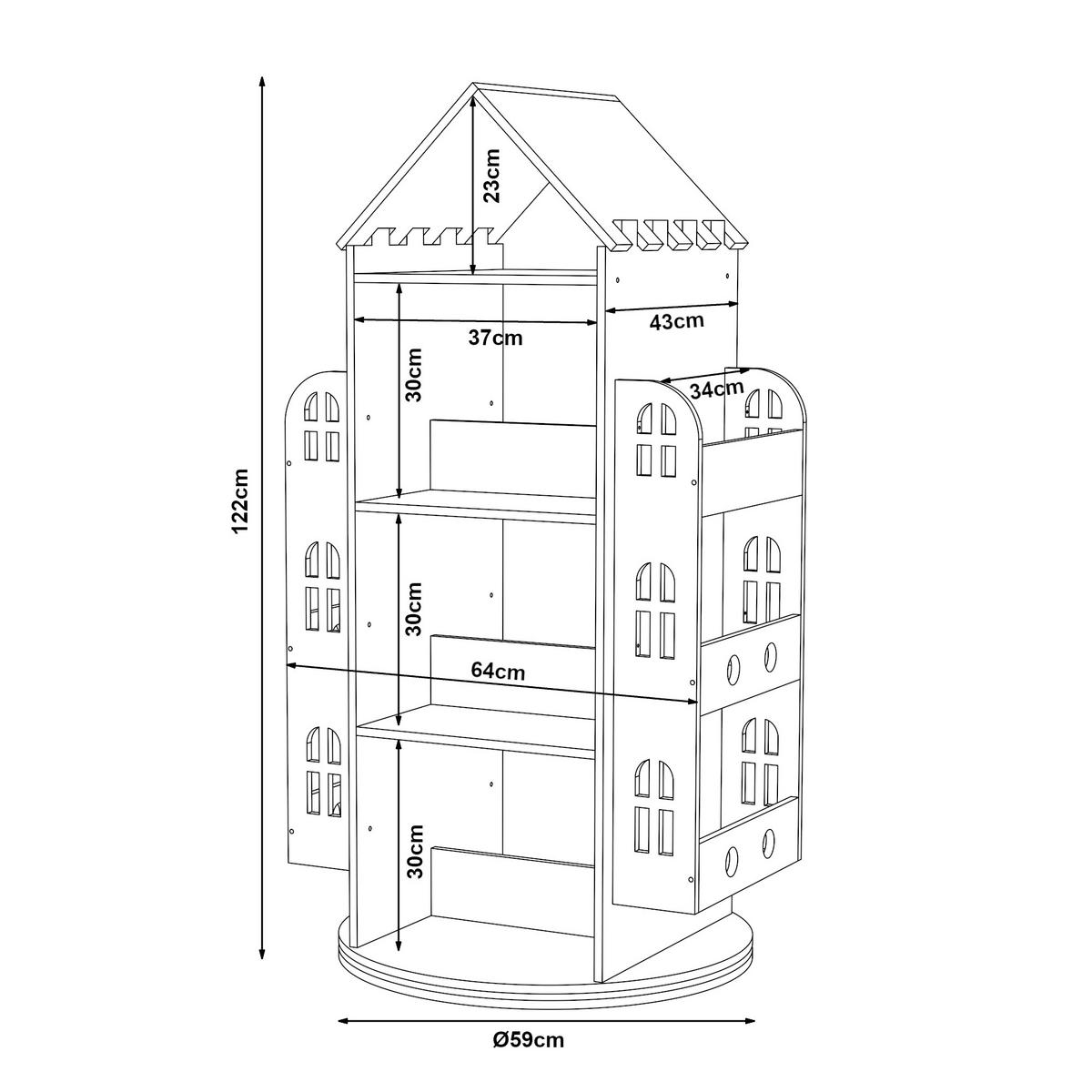 DĚTSKÁ POLIČKA Sanköre - přírodní, dřevo (64/122/43cm) - [en.casa]
