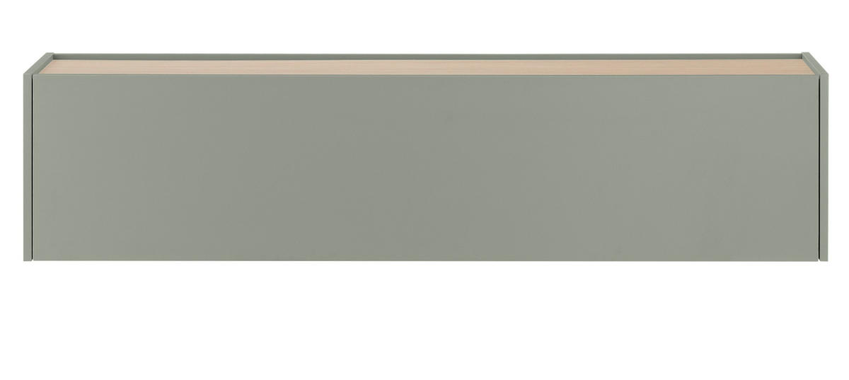 TV-LOWBOARD in Salbei Grün mit Eiche, Hängeschrank mit Stauraum, 150 cm - Salbeigrün/Eichefarben, Holz/Holzwerkstoff (150/35/30cm) - Furn.Design