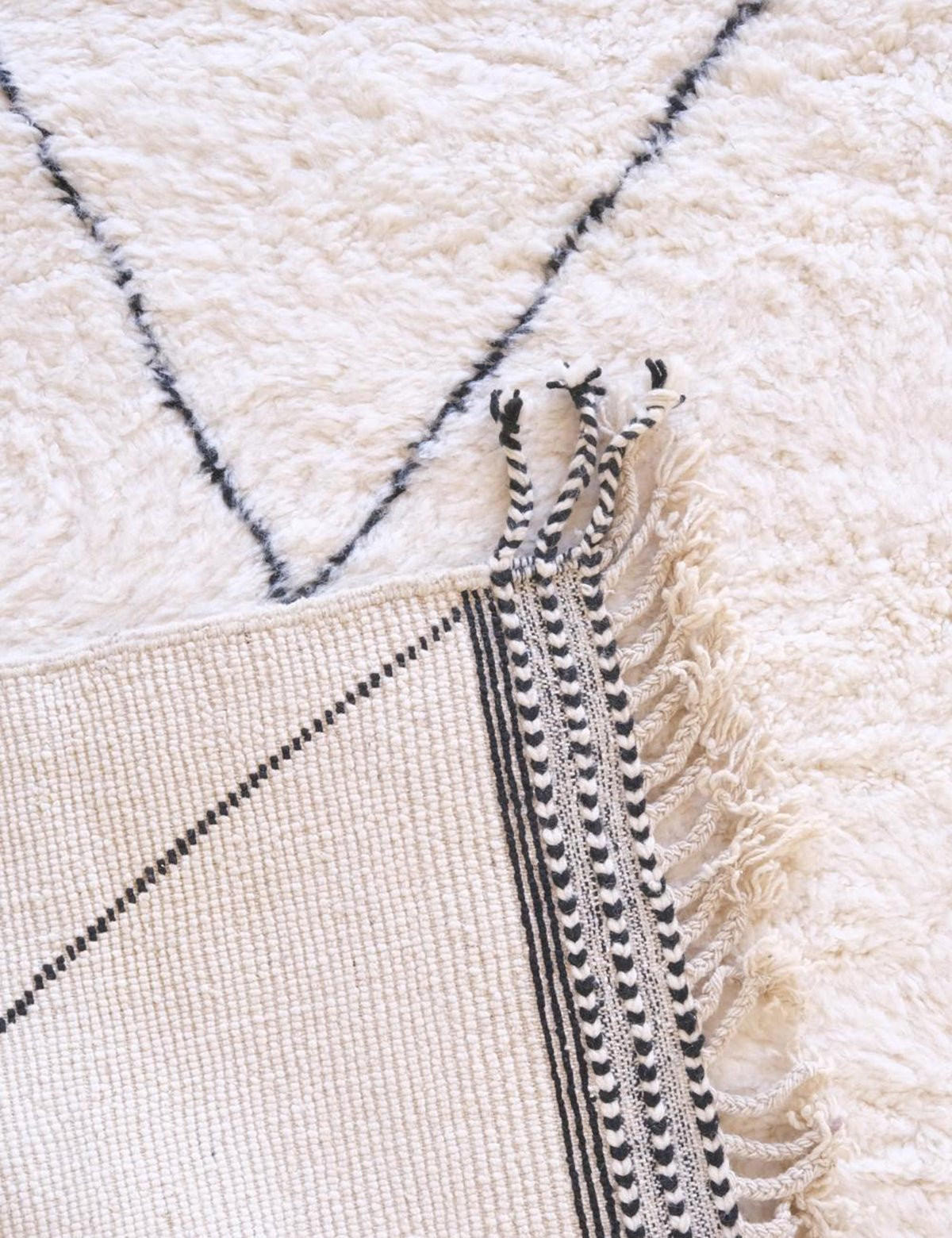 BERBERTEPPICH grafisch Wolle 260x 352 cm - Weiß, Naturmaterialien (260/352cm) - AFK Living