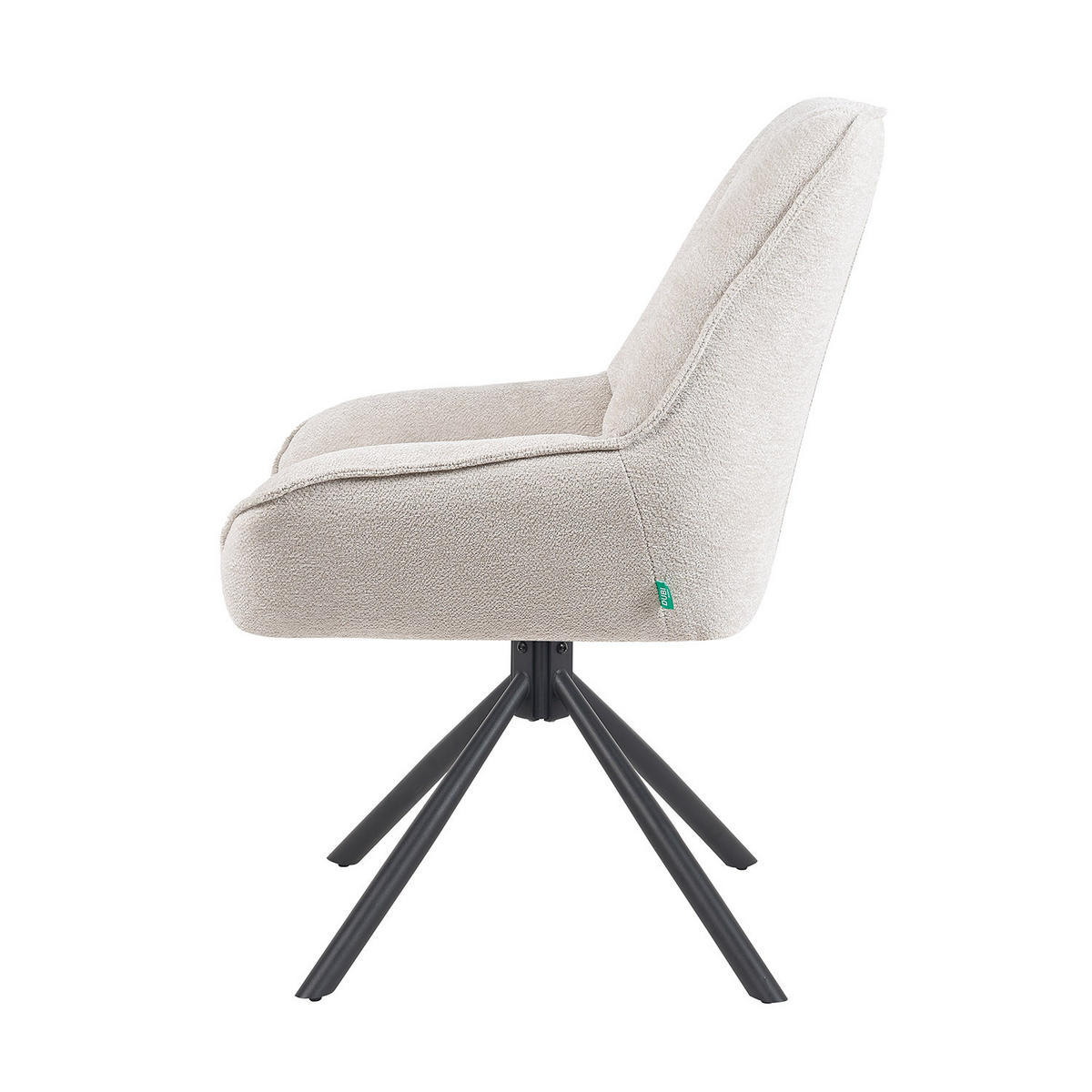 DREHSTUHL Mika-Mira - Creme/Schwarz, Textil/Metall (60/88/68cm) - DUBI Möbel