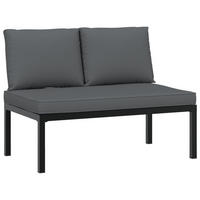 GARTENBANK mit Kissen Schwarz Aluminium - Anthrazit, Metall (110/73/73cm) - furnicato