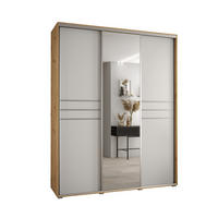 SCHWEBETÜRENSCHRANK 235,2/200/45 3-türig - Silberfarben/Weiß, Holz/Metall (200/235/45cm) - Abiks Möbel