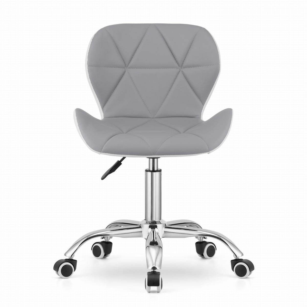 BÜROSTUHL Avola, grau/weiß - Grau, Leder (47.5/84.5/55.5cm)