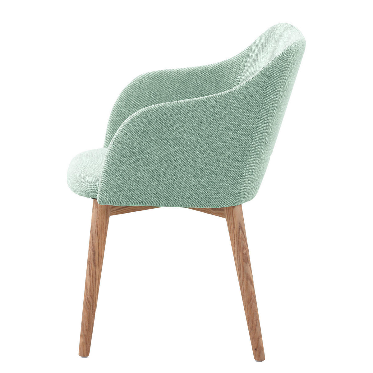ARMLEHNENSTUHL - Webstoff / Esche massiv - Mintgrün, Textil (54/82/60cm) - home24