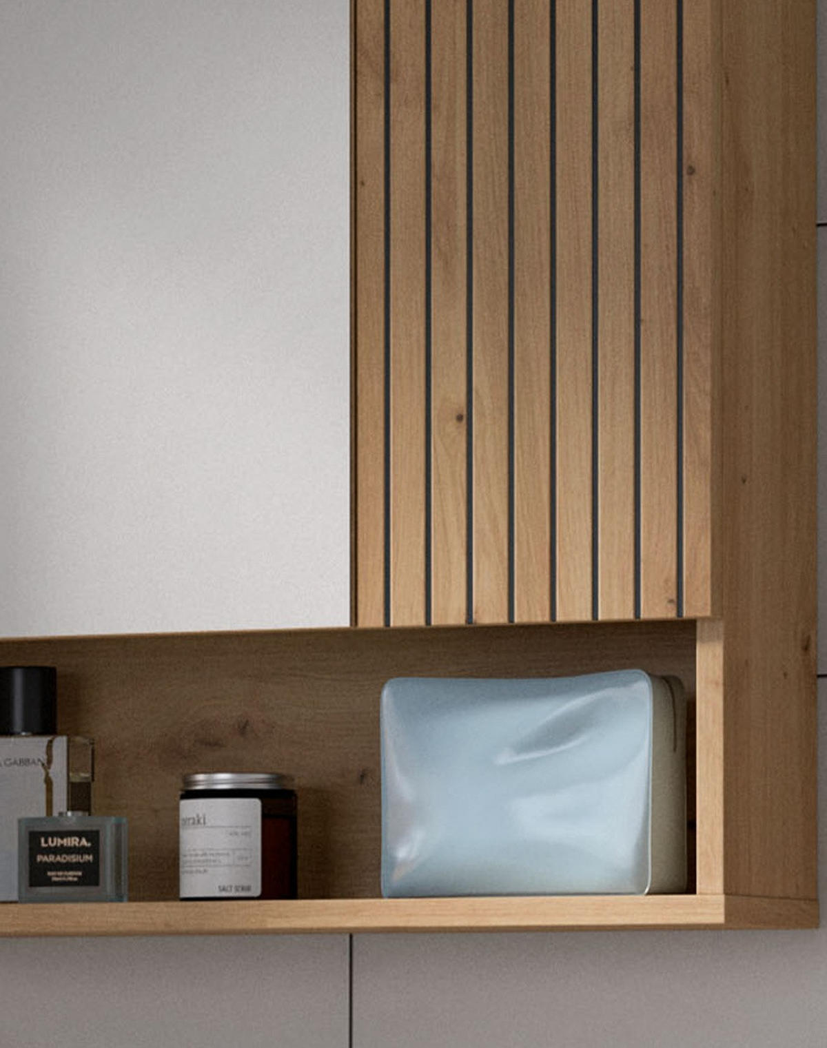 SPIEGELSCHRANK Eiche Artisan, 54 x 55 cm, Badezimmer Schrank mit Spiegel - Eiche Artisan, Glas/Holzwerkstoff (60/55/17cm) - Inn.Furn