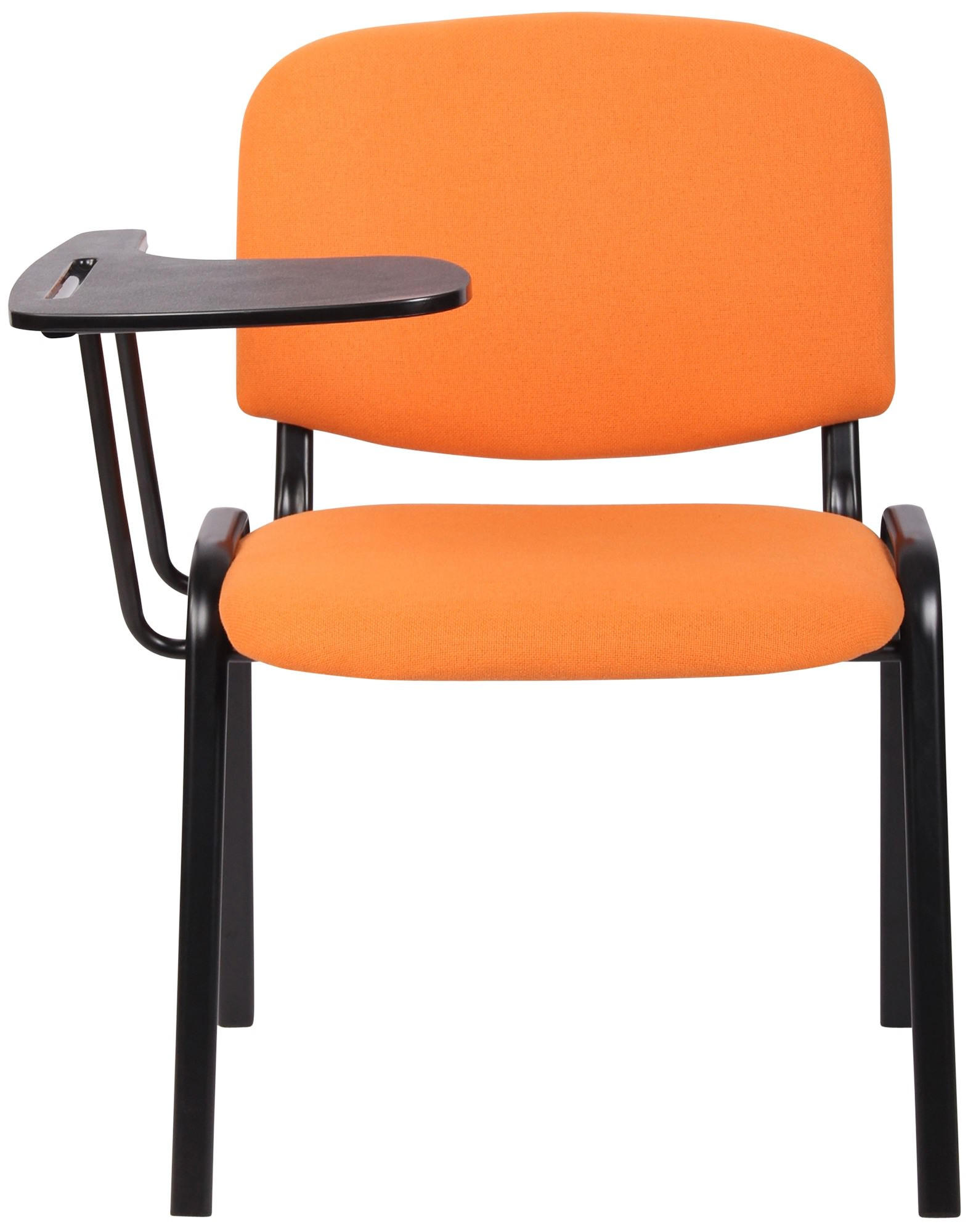 BESUCHERSTUHL 4er Set Stoff orange - Schwarz/Orange, Textil/Metall (53/81/71cm) - CLP