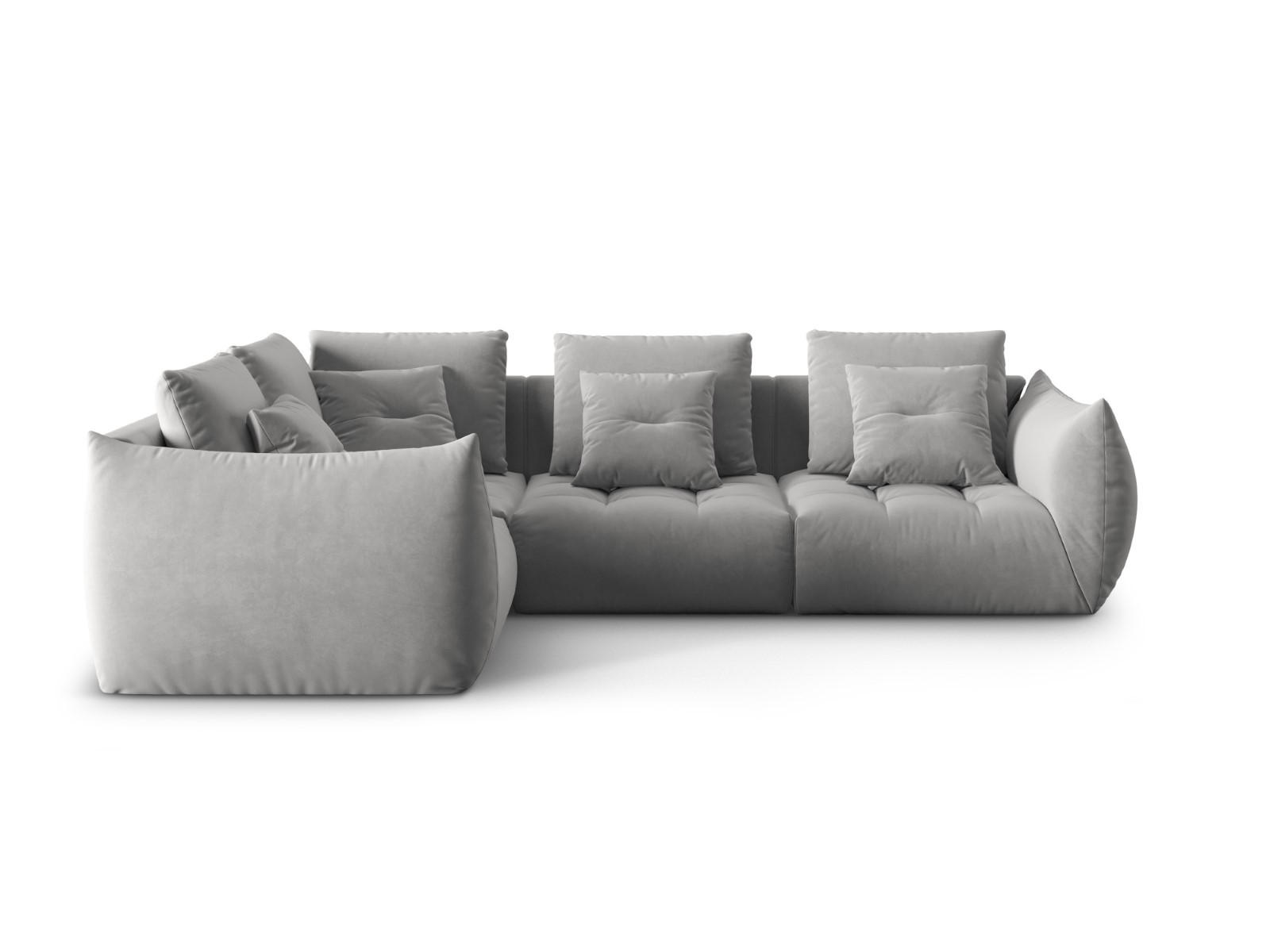 ECKSOFA modular links Bloom aus Samt grau 3 Sitzplätze - Grau, Textil (216/316cm) - Micadoni