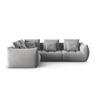 ECKSOFA modular links Bloom aus Samt grau 3 Sitzplätze - Grau, Textil (216/316cm) - Micadoni
