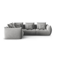 ECKSOFA modular links Bloom aus Samt grau 3 Sitzplätze - Grau, Textil (216/316cm) - Micadoni