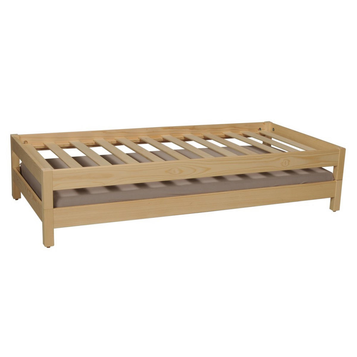 STAPELBETT JONAS mit Lattenroste / 2x Betten 80x200 - Naturholtz - Fichtefarben, Holz (80/200cm) - Weber Industries