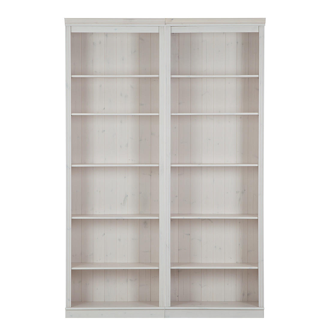 REGALWAND - Kiefer massiv, Typ A - Weiß/Kieferfarben, Holz (148/223/37cm) - home24