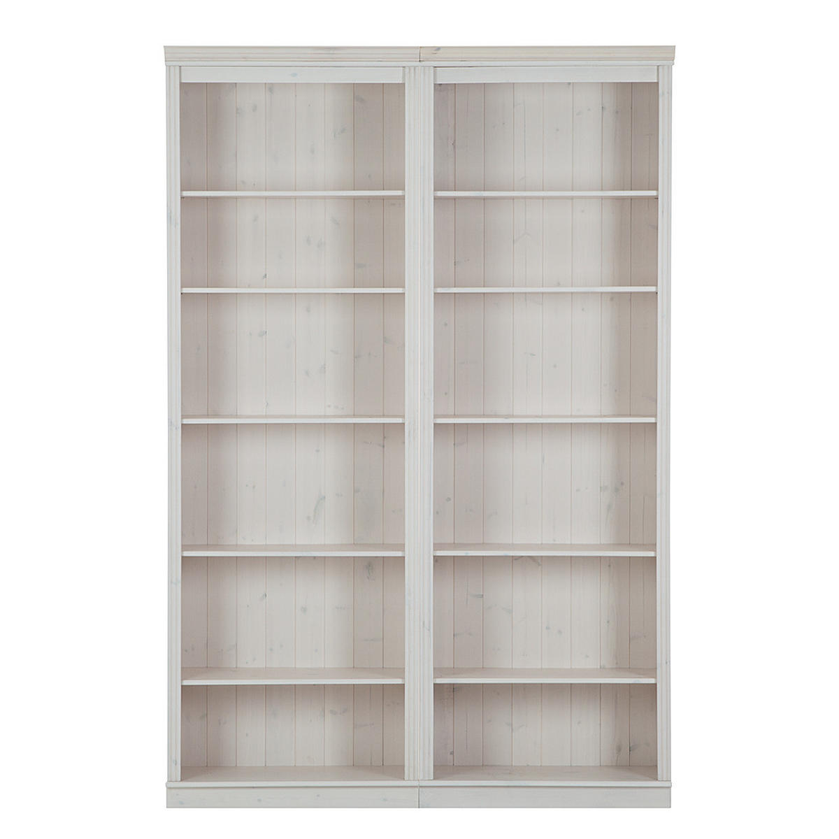 REGALWAND - Kiefer massiv, Typ A - Weiß/Kieferfarben, Holz (148/223/37cm) - home24