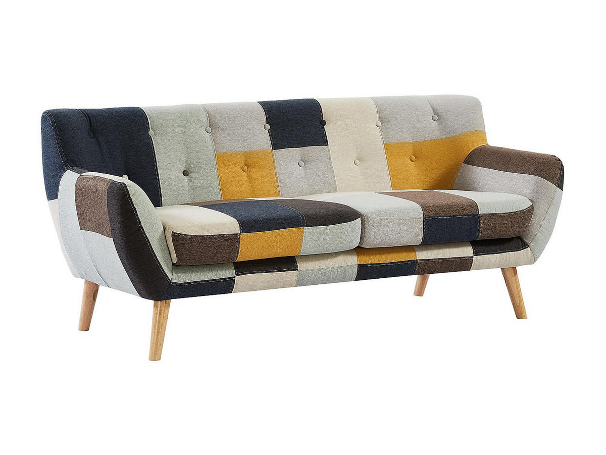 SOFA 3-Sitzer - Patchwork - Mehrfarbig - SERTI II - Multicolor, Textil (188/81/80.5cm) - Vente-Unique