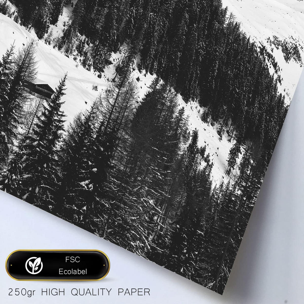 POSTER Set Mit 6 Schwarzweiß Berg Wandbild A3 & A4 Rahmenlos - Klar, Papier (29/3cm) - Nacnic