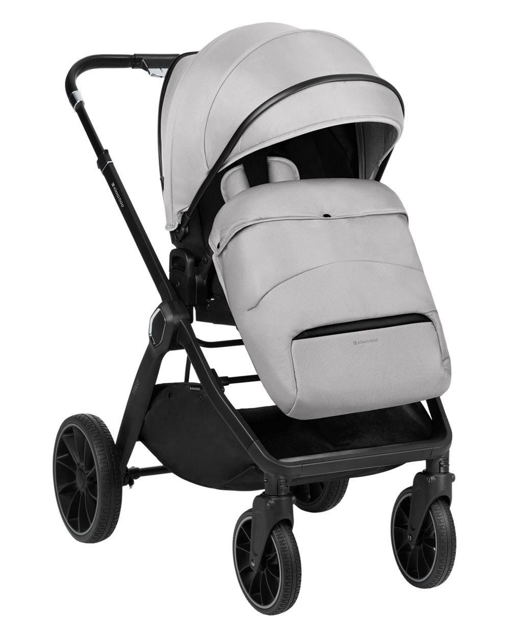 KINDERWAGEN Tiffany 2 in 1 grau Babywanne, Sportsitz, Wickeltasche, PU-Räder - Grau, Metall (81/59/102cm) - Kikka boo