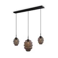 HÄNGELEUCHTE Echos 3-flammig Rauch Ø 18/25cm - Anthrazit/Schwarz, Glas (18/18/20cm) - s.luce