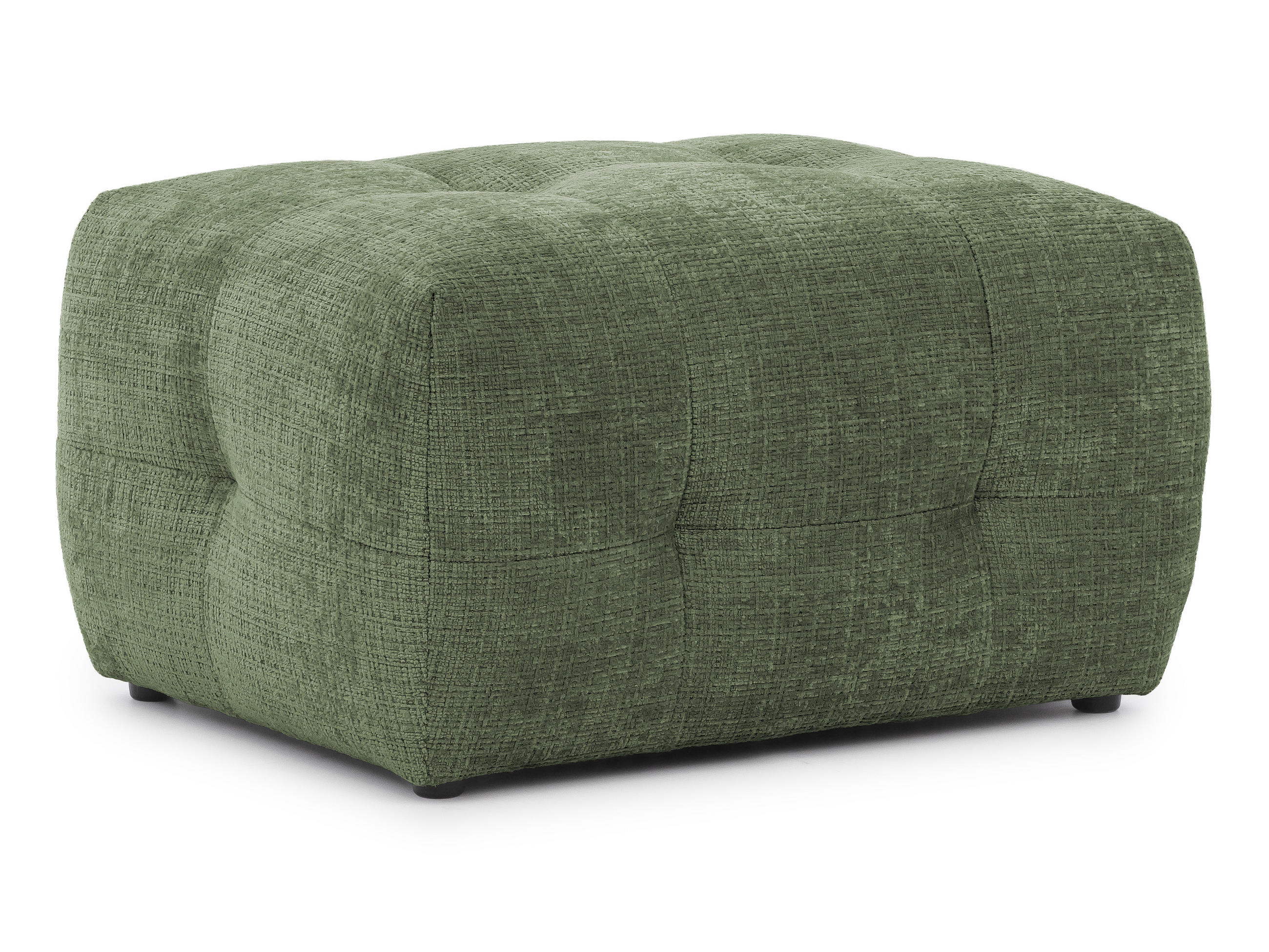 POLSTERHOCKER Kozy im Bumpy-Design aus weichem Grün Chenille-Stoff - Schwarz/Grün, Holz/Textil (87/46/68cm) - S-Style Möbel