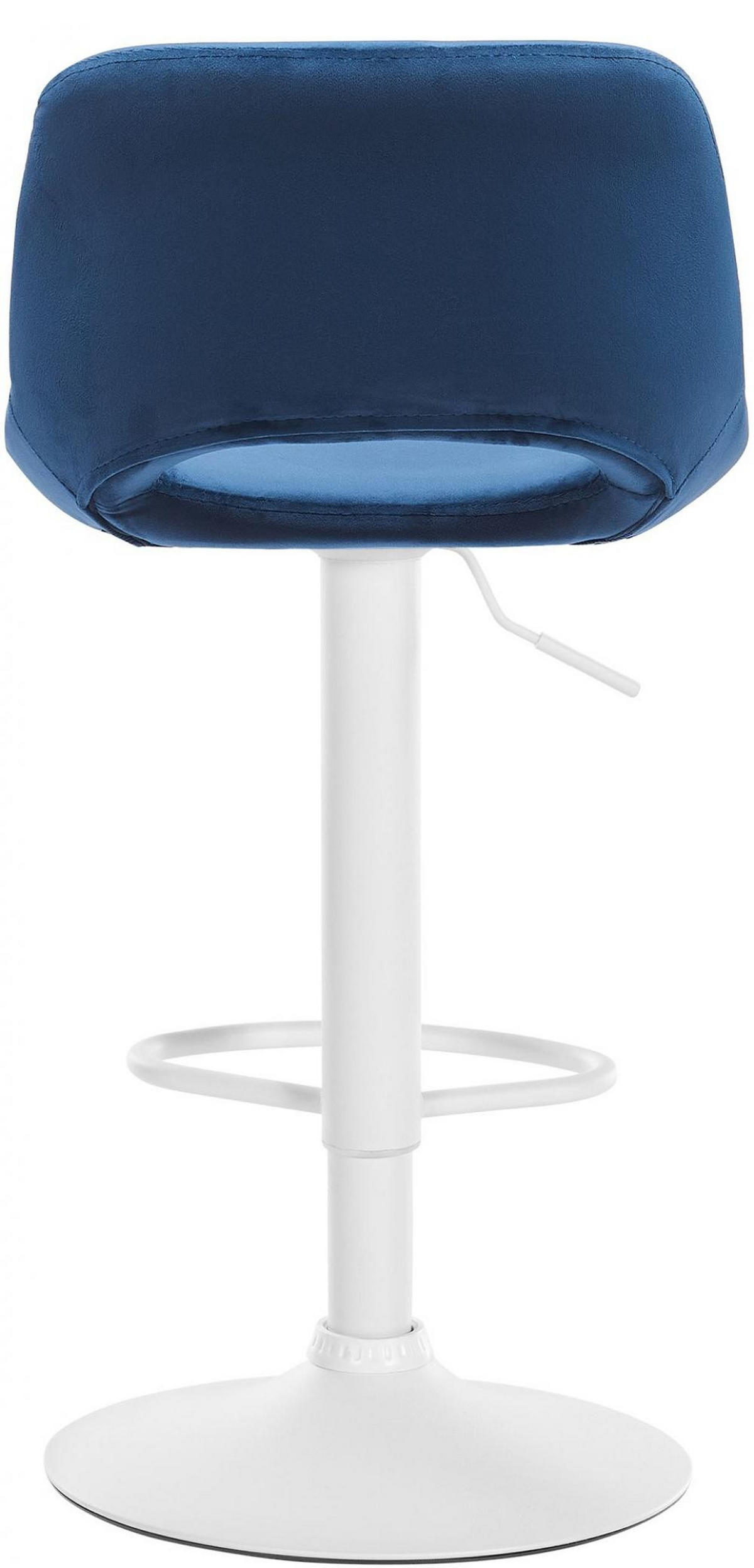 BARHOCKER 2 Samt Blau - Blau/Weiß, Textil/Metall (42/86/46cm) - CLP