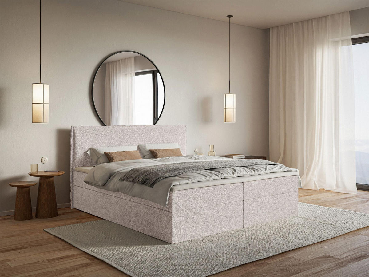 BOXBETT Softie Beige Chenille 180x200 cm - Hellgrau, Textil (180/200cm) - Selsey
