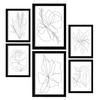 POSTER Set Mit 6 Blumenrahmen 1 Abstrakt Größe A3 & A4 Schwarzer Rahmen - Schwarz, Papier (29.7/1cm) - Nacnic