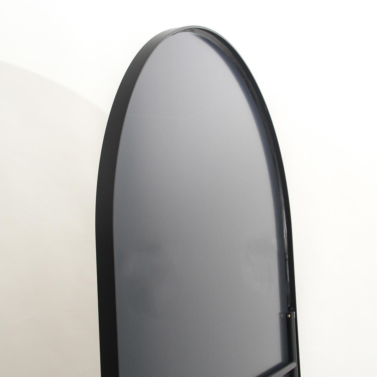 STANDSPIEGEL 162 × 53 cm, schwarzer, gewölbter Spiegel, Rahmen aus Aluminiumlegierung - Schwarz, Glas/Metall (53/162/3cm) - WoodenAura