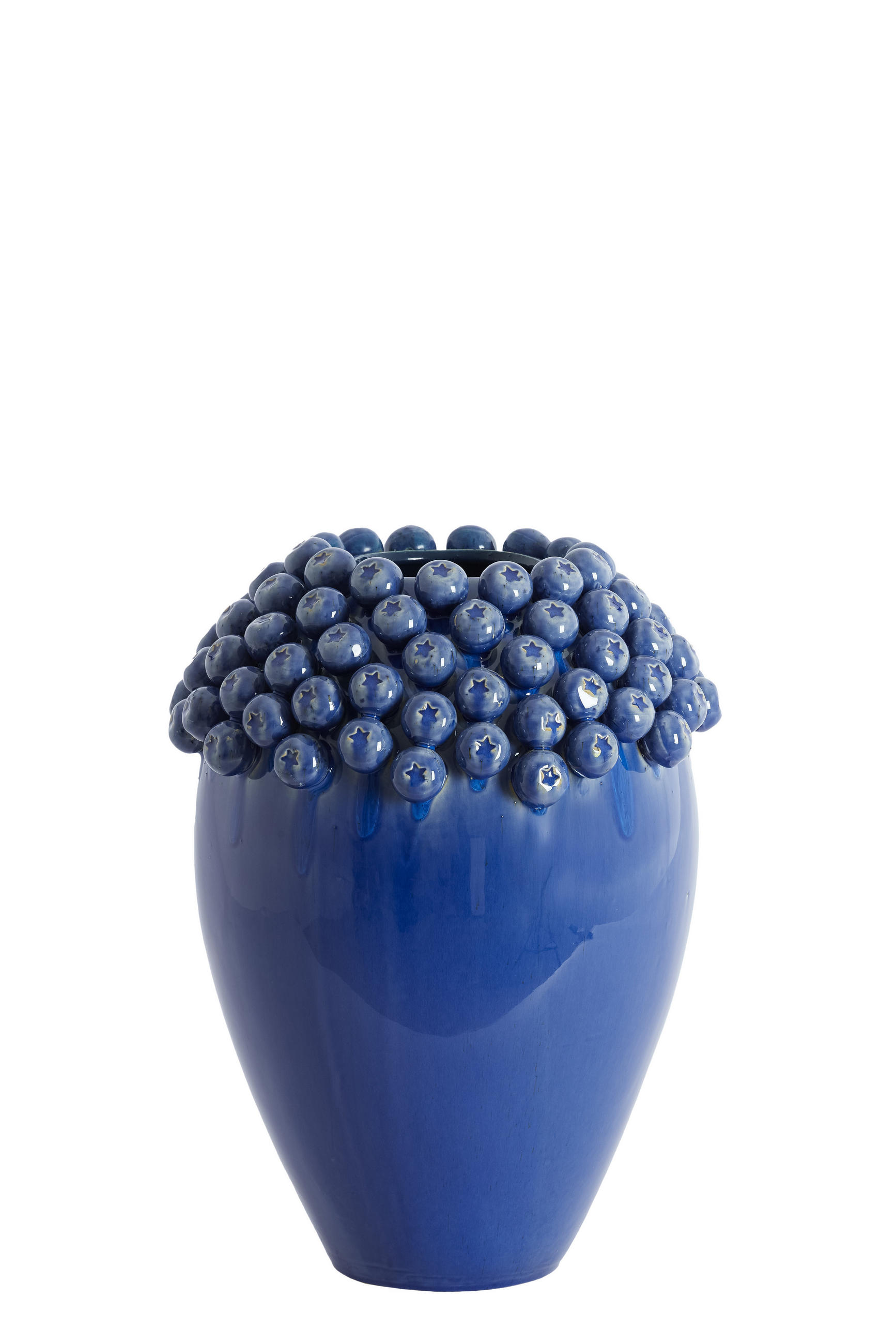 VAZE Lovro Blau 32/32/43.5 cm - Blau, Keramik (43.5cm) - Light & Living