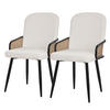 ESSZIMMERSTÜHLE 2er Set Beige mit Stoffbezug Rattan Optik - Beige/Schwarz, Naturmaterialien/Textil (51/91/61cm) - ML-DESIGN