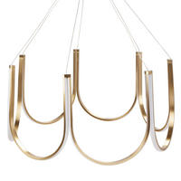 LED-KRONLEUCHTER Gold Perqueno - Goldfarben, Metall (75/75/123cm) - Beliani