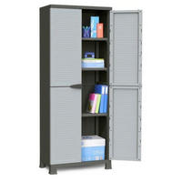 MEHRZWECKSCHRANK , S-free, 3 Einlegeböden, 68x39x171 cm - Dunkelgrau, Kunststoff (65/171/39cm)