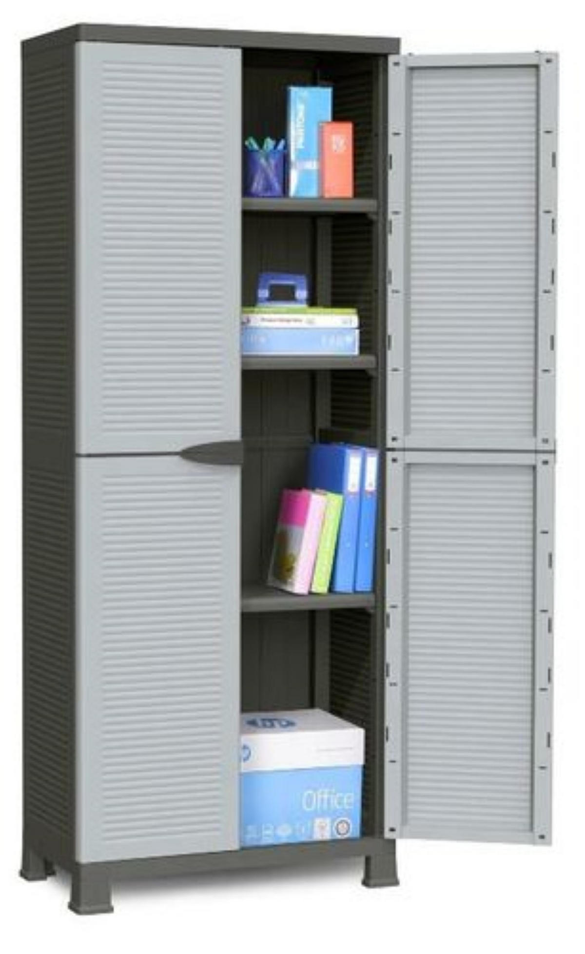 MEHRZWECKSCHRANK , S-free, 3 Einlegeböden, 68x39x171 cm - Dunkelgrau, Kunststoff (65/171/39cm)