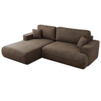 ECKSOFA OVO L Braun Velvet - Links Seite - Schwarz/Braun, Kunststoff/Textil (271/195cm) - MKS