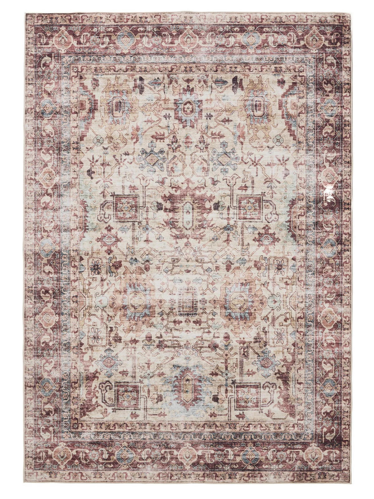 VINTAGE-TEPPICH George waschbar 160x230 cm - Pink/Multicolor, Kunststoff (160/230cm) - benuta