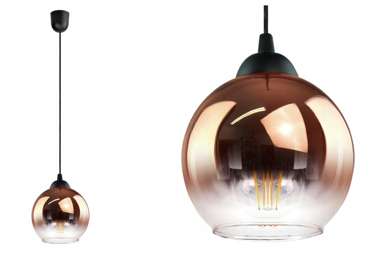 PENDELLEUCHTE MASUR - Transparent/Goldfarben, Glas/Metall (15/15/80cm) - kiki design