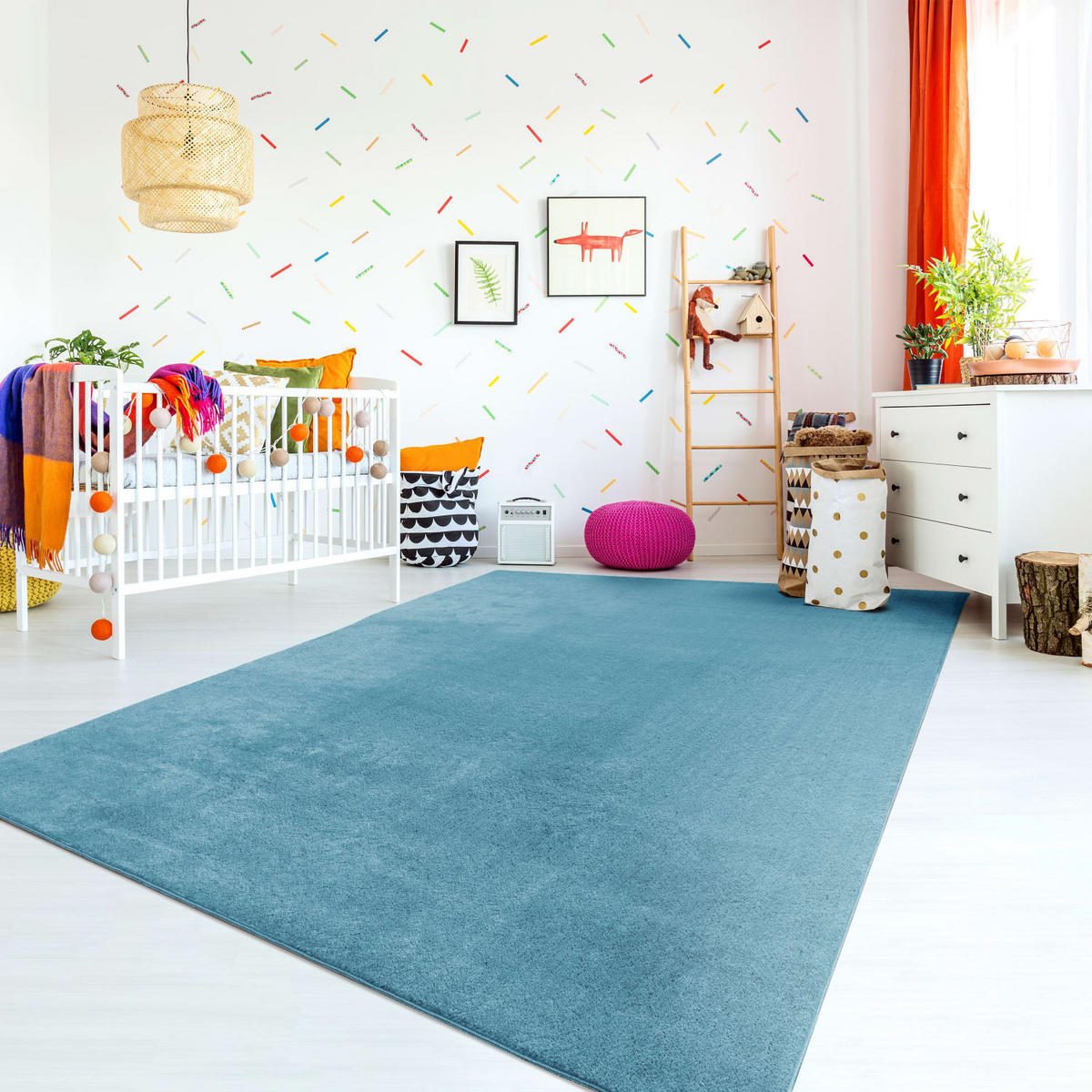 FLACHWEBETEPPICH Türkis 300 x 400 cm - Türkis, Kunststoff (300/400cm) - TT Home