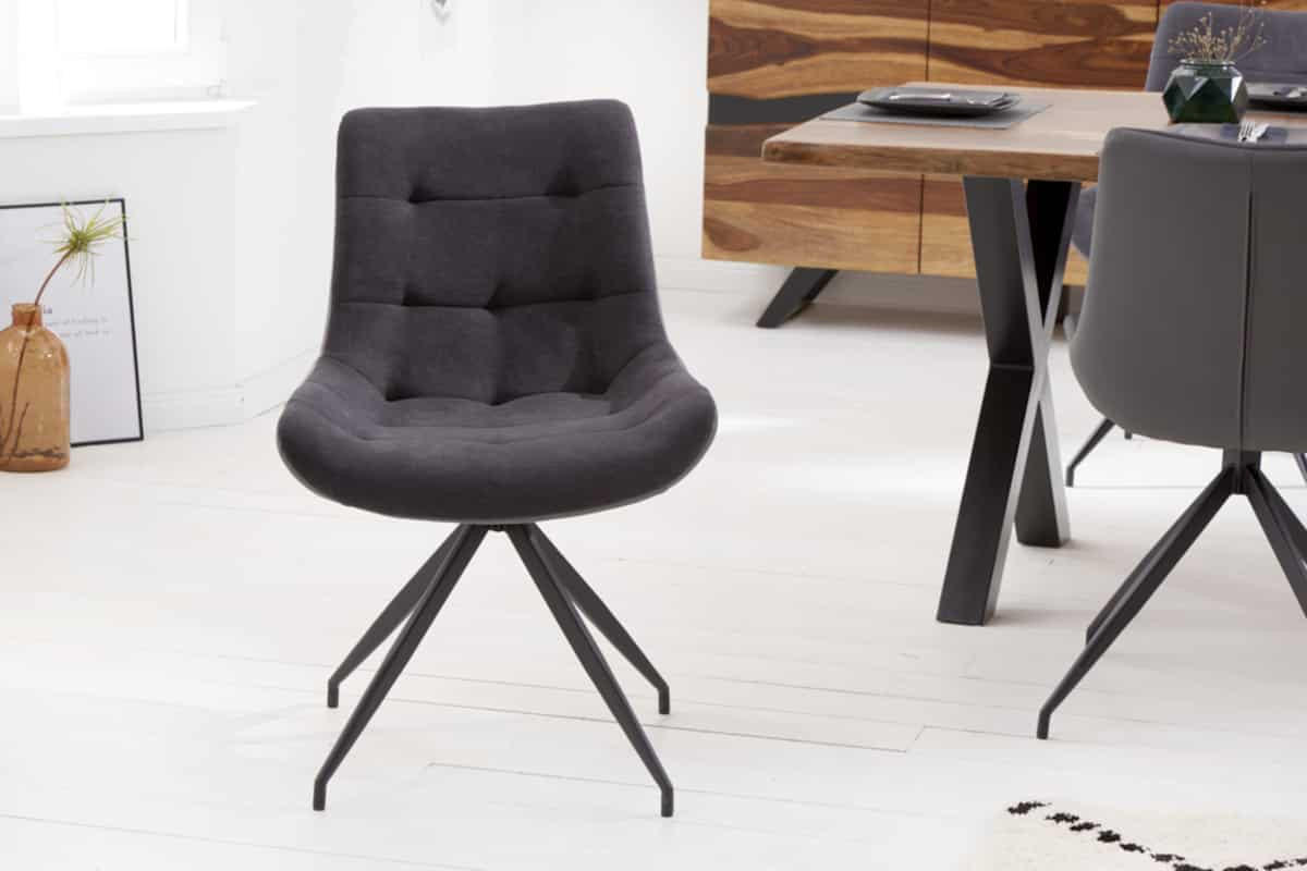 STUHL DIVANI Microfaser Dunkelgrau 85 cm - Dunkelgrau/Schwarz, Kunststoff/Textil (57/86/61cm) - riess-ambiente