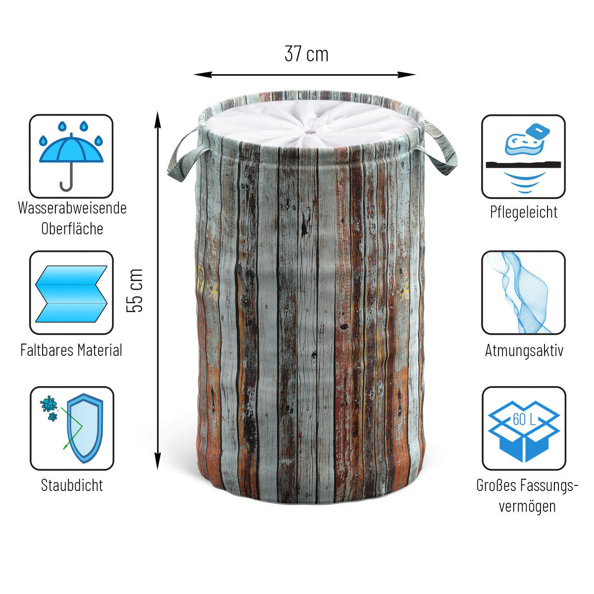 WÄSCHEKORB Antik - Lila, Textil (37/55/55cm) - Sanilo