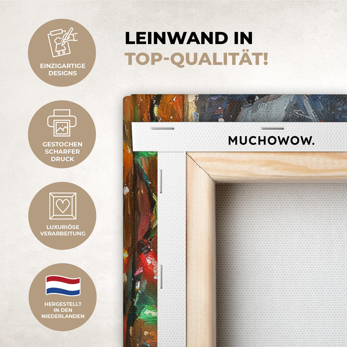 LEINWANDBILD Katze - Weihnachten - Winter - Tier 40x60 cm - Bernsteinfarben, Textil (40/60cm) - MuchoWow