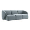 3-SITZER SOFA Samt Stoff Blau - Schwarz/Hellblau, Holzwerkstoff/Kunststoff (244/75/94cm) - LaMiaSofa