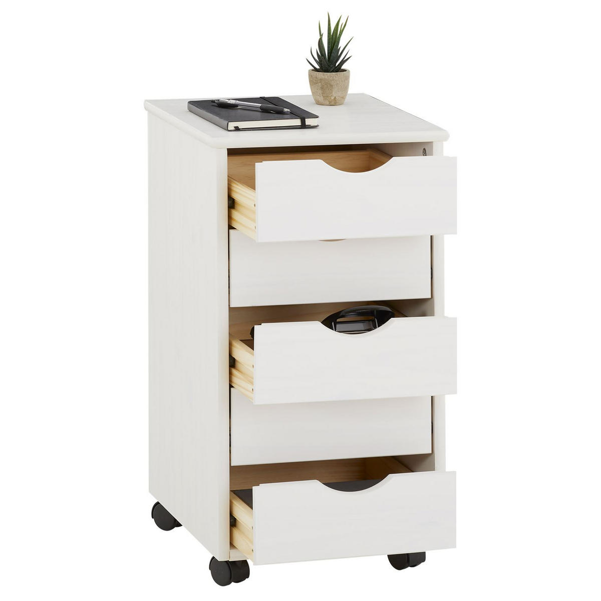 ROLLCONTAINER LAGOS - Weiß, Holz (35/65/40cm) - IDIMEX