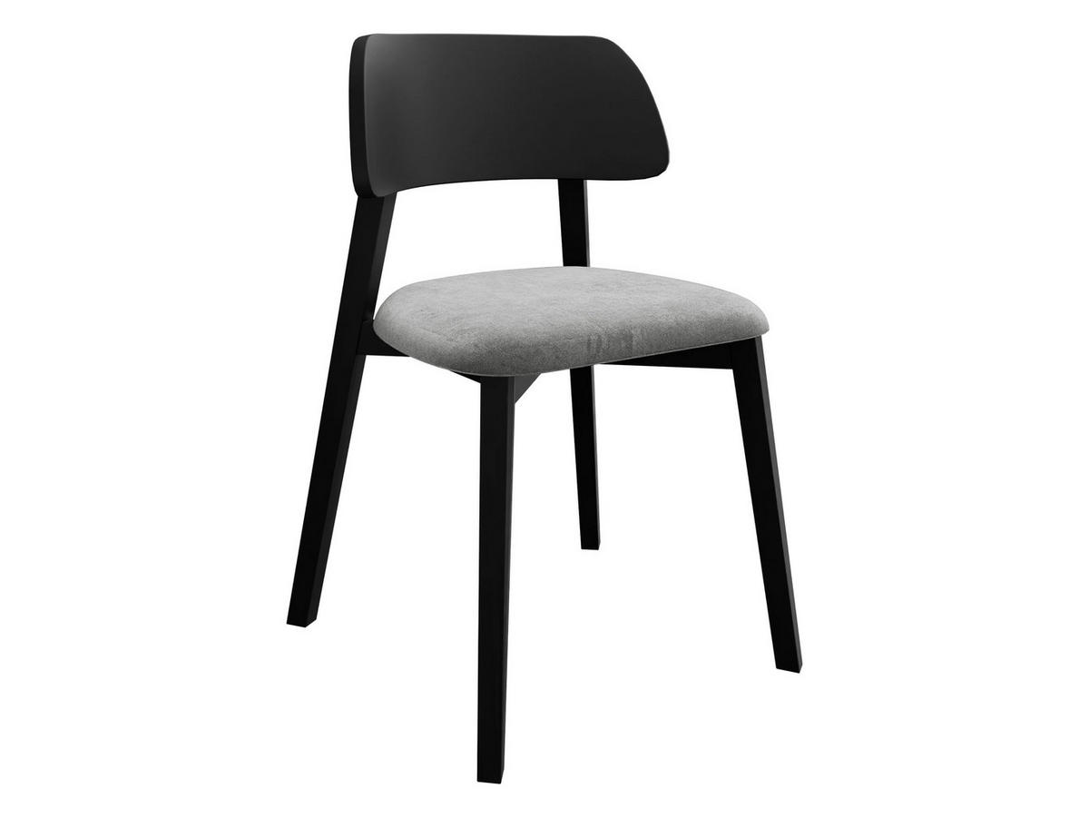 POLSTERSTUHL Dario, Holzfarbe: Schwarz - Hellgrau/Schwarz, Holz/Textil (47/80/50cm) - MIRJAN24