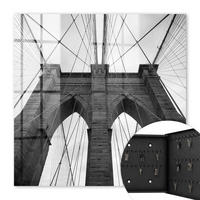 SCHLÜSSELBOX Schwarz 30x30 cm- Türöffnung nach rechts - Architekturbrücke - Multicolor, Metall (30/30/5cm) - TULUP