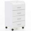ROLLCONTAINER 4 Schubladen Ablage Melaminbeschichtet ISONZO, Weiß 40x33x71 cm - Schwarz/Weiß, Holz/Kunststoff (40/71/33cm) - KADIMA DESIGN