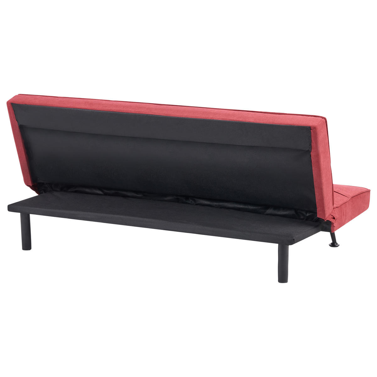 SCHLAFSOFA 3-Sitzer Stoff Rot Hasle - Rot, Textil (168/75/88cm) - Beliani