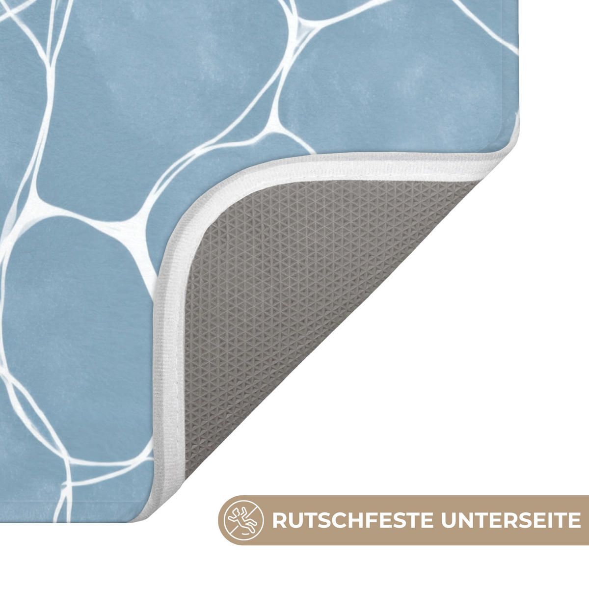 WC PŘEDLOŽKA Organic - vzor - modrá 50x80 cm - světle modrá, textil/plast (50/1cm) - OnlyWow