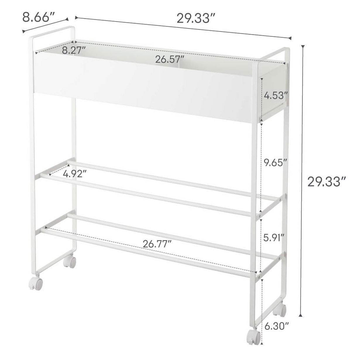 KINDERSCHUHREGAL Tower 5278 74,5/74,5/22 cm - Weiß, Metall (74.5/74.5/22cm) - Yamazaki