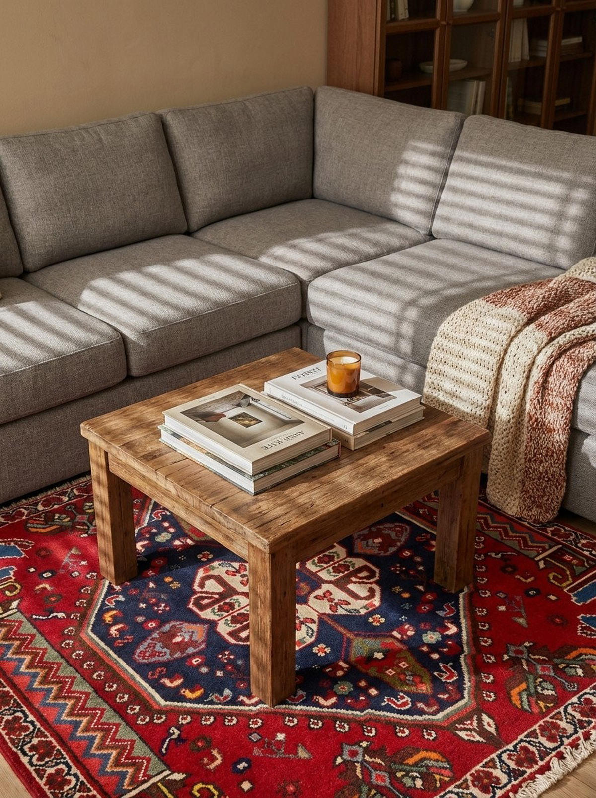 TEPPICH Gashgai Rot 61/61 cm Schurwolle - Rot, Textil (61/61cm) - Looma