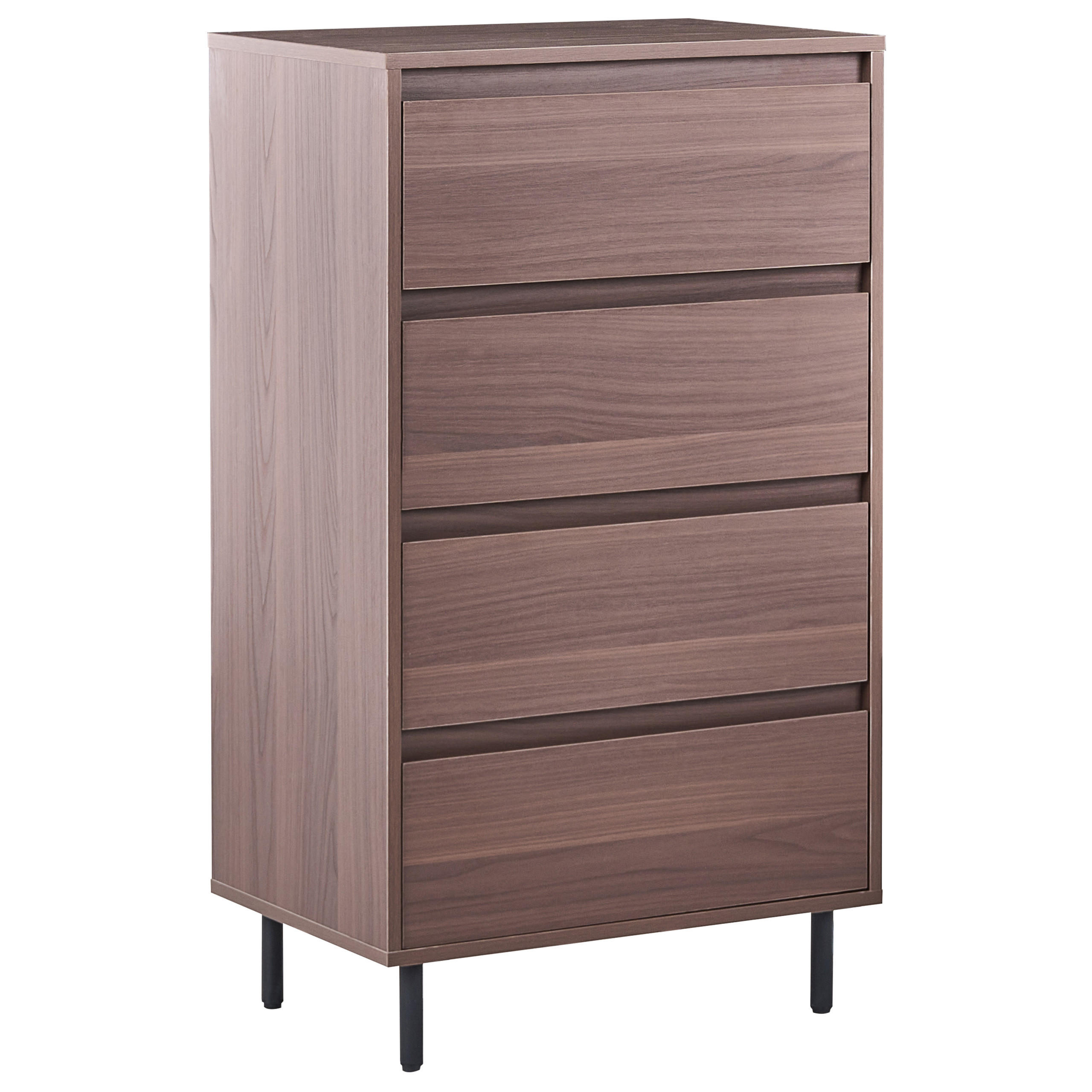 KOMMODE mit 4 Schubladen Dunkelbraun Nikea - Dunkelbraun, Holzwerkstoff (60/104/40cm) - Beliani