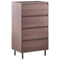 KOMODA s 4 zásuvkami Tmavě hnědá Nikea - tmavě hnědá, kompozitní dřevo (60/104/40cm) - Beliani